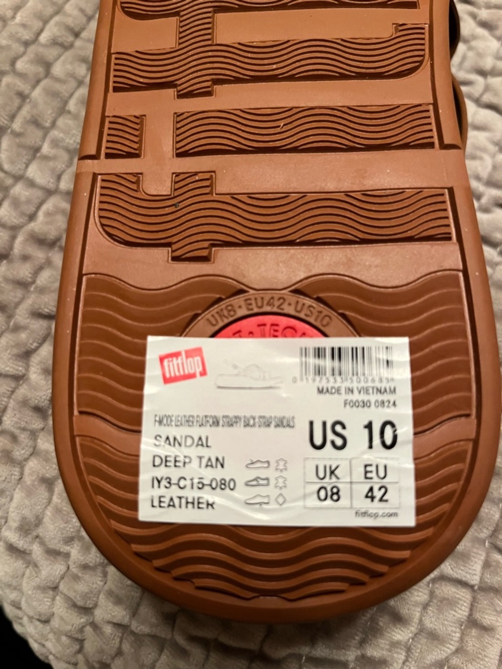 FitFlop Leather Crisscross Sandals - Brown - Picture 9 of 11